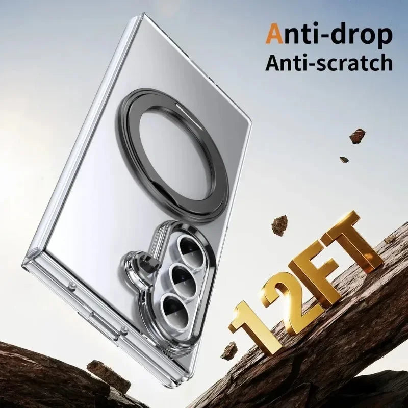 Clear Magnetic Ring Kickstand Case